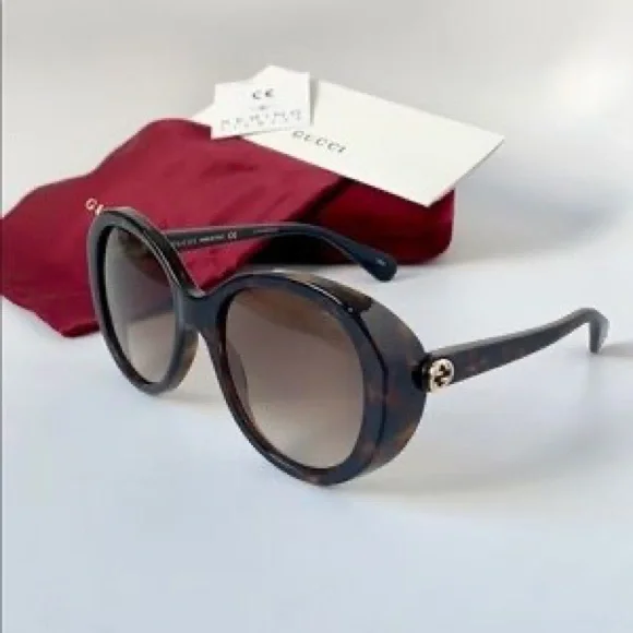 Gucci Havana Brown Sunglasses GG0368S Gucci | Accessories | Gucci Brown Gradient Oval  main image 3